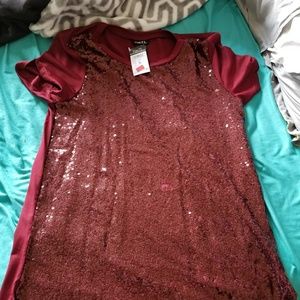 Red sequin tunic